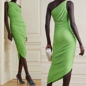 Norma Kamali Green One Shoulder Dress